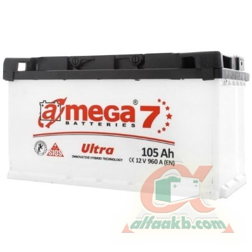 Авто акумулятор A-mega Ultra 6СТ-105 L+ Ємність 105  Пусковий струм 960  Розмір 352*175*190