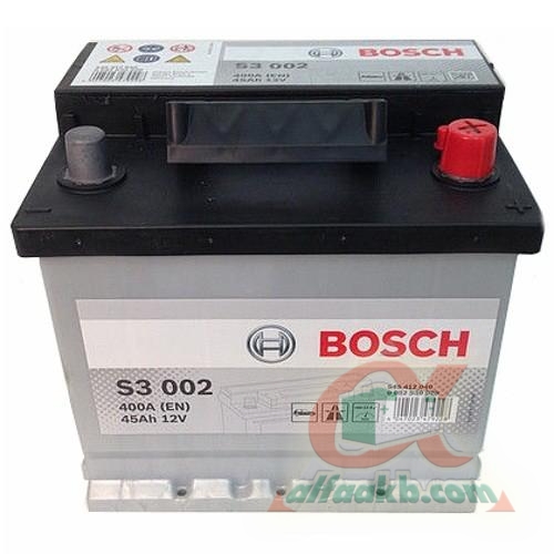 Авто аккумулятор Bosch S3 (0092S30020) 6СТ- 45 R+(S3 002) Ёмкость 45 
Пусковой ток 400 
Размер 207*175*190