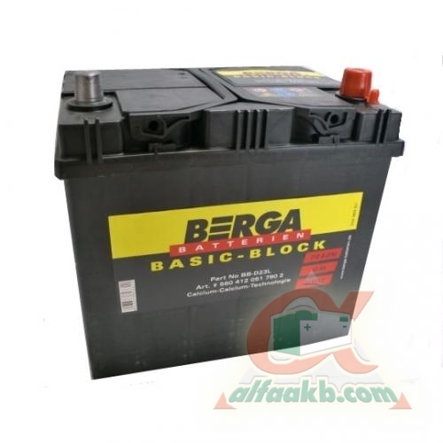 Авто аккумулятор Berga Basic-Block 6СТ-60R+(560412051) J Ёмкость 60 
Пусковой Ток 510 
Размер 232*175*220