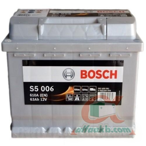 Авто аккумулятор Bosch S5 (0092S50060) 6СТ- 63 L+(S5 006) Ёмкость 63 
Пусковой ток 610 
Размер 242*175*190