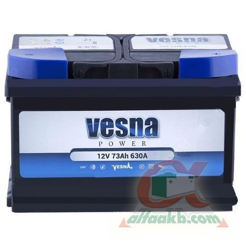 Акумулятор для автомобіля Vesna Power 6СТ-73R+ Ємність 73  Пусковий струм 630  Розмір 278*175*175