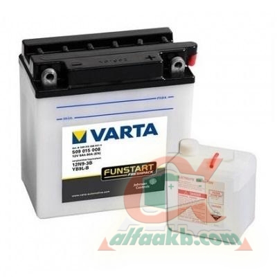 Автомобільний акумулятор Varta Moto 6СТ-9 R+ 12N9-3B YB9L-B (509015008) Ємність 9  Пусковий Струм 80  Розмір 136*76*140