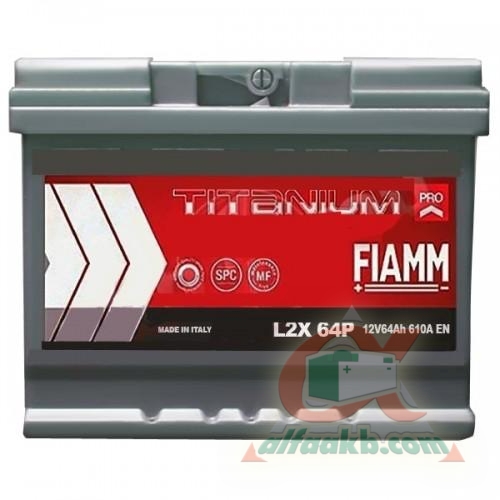 Авто акумулятор Fiamm Titanium PRO 6СТ-64L+ L2X 64P Ємність 64  Пусковий струм 610  Розмір 242*175*190