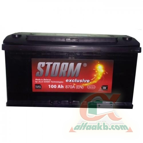 Авто аккумулятор Storm Exclusive 6СТ-100R+ Ёмкость 100 
Пусковой ток 870 
Размер 353*175*190

