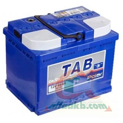 Aвто аккумулятор TAB Polar Blue 6СТ-66R+(56600 B) Ёмкость 66 
Пусковой ток 620 
Размер 242*175*190
