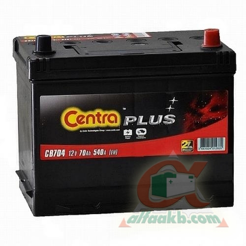 Авто аккумулятор Centra Plus  6СТ-70 R+(CB704)J Ёмкость 70 
Пусковой ток 540 
Размер 266*172*223