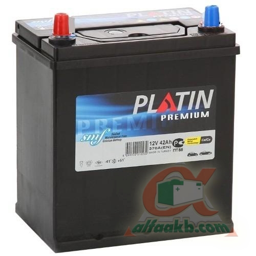 Необслуживаемый авто аккумулятор Platin Premium 6СТ-42 L+(5422021)J Ёмкость 42 
Пусковой ток 370 
Размер 197*129*226