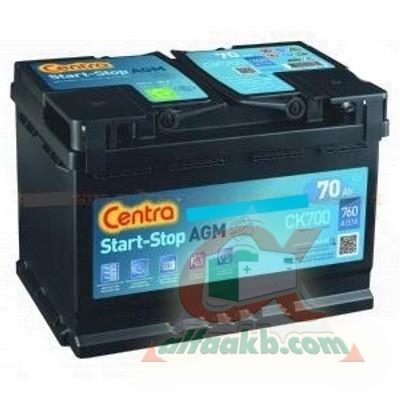 Автомобільний акумулятор Centra StartStop AGM 6СТ-70 R+(CK700) Ємність 70  Пусковий струм 760  Розмір 278*175*190