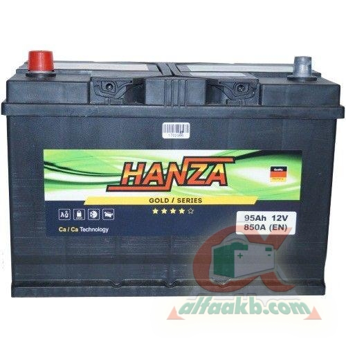 Авто акумулятор Hanza Gold 6СТ-95L+ J Ємність 95  Пусковий струм 850  Розмір 303*173*225