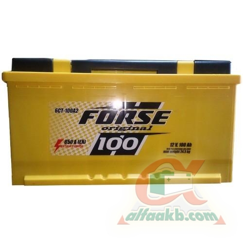 Авто акумулятор Forse Original 6СТ-100R+ Ємність 100  Пусковий струм 850  Розмір 352*175*190