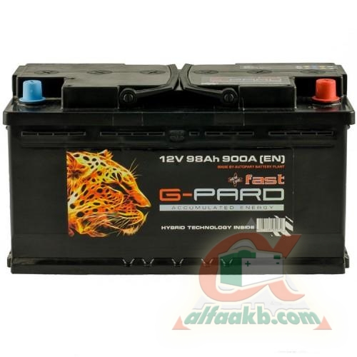 Авто акумулятор Fast G-Pard 6СТ-98 R+ Ємність 98  Пусковий струм 900  Розмір 353*175*190