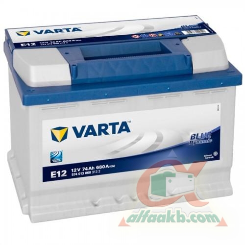 Авто акумулятор Varta Blue Dynamic E12 (574013068) 6СТ-74 L+ Ємність 74  Пусковий струм 680  Розмір 278*175*190