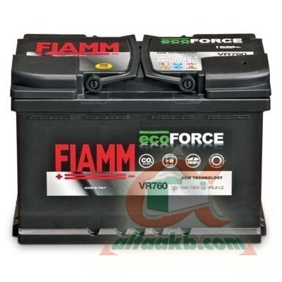 Автомобільний акумулятор Fiamm Ecoforce AGM 6СТ-70R+ Ємність 70  Пусковий струм 760  Розмір 278*175*190