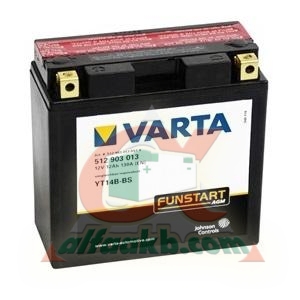 Автомобільний акумулятор Varta Moto 6СТ-12 L+ YT14B-4 YT14B-BS (512903013) Ємність 12  Пусковий Струм 130  Розмір 152*70*150