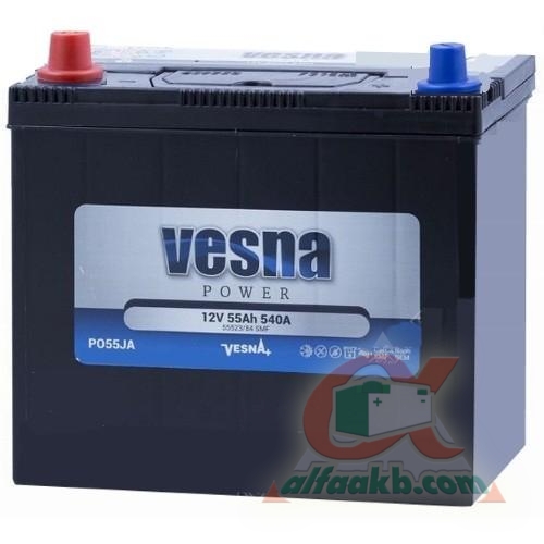 Акумулятор для автомобіля Vesna Power 6СТ-55L+ J Ємність 55  Пусковий струм 540  Розмір 237*134*226
