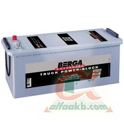 Автомобільний акумулятор Berga Truck Power-Block 6СТ-180 R+(680108110) Ємність 180  Пусковий Струм 1000  Розмір 513*223*223