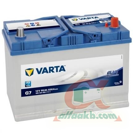 Авто акумулятор Varta Blue Dynamic G7 (595404083) 6СТ-95 R+ Ємність 95  Пусковий струм 830  Розмір 306*173*225