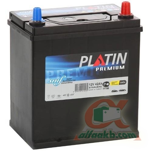 Необслуговуваний акумулятор Platin Premium 6СТ-42 R+(5422020)J Ємність 42  Пусковий струм 370  Розмір 197*129*226
