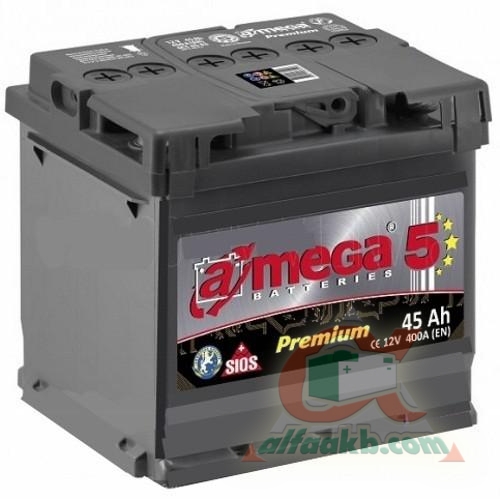 Авто акумулятор A-mega Premium 6СТ-45L+ Ємність 45  Пусковий струм 400  Розмір 207*175*190