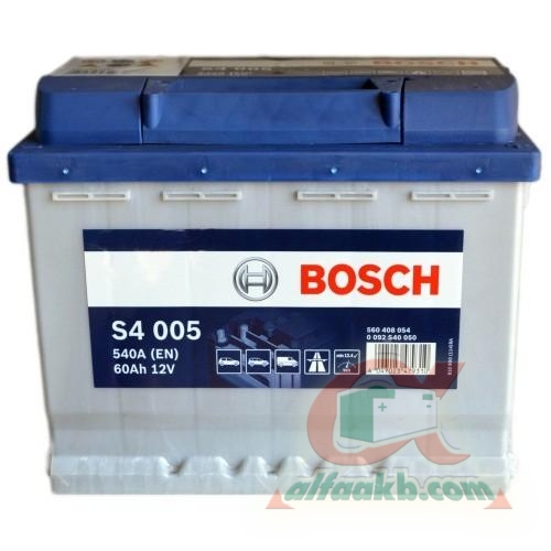 Авто аккумулятор Bosch S4 (0092S40050) 6СТ- 60 R+(S4 005) Ёмкость 60 
Пусковой ток 540 
Размер 242*175*190