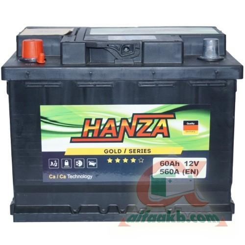 Авто акумулятор Hanza Gold 6СТ-60L+ Ємність 60  Пусковий струм 560  Розмір 242*175*190