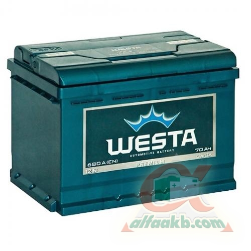 Авто акумулятор Westa 6ст-70 R+ Ємність 70  Пусковий Струм 680  Розмір 276*175*190