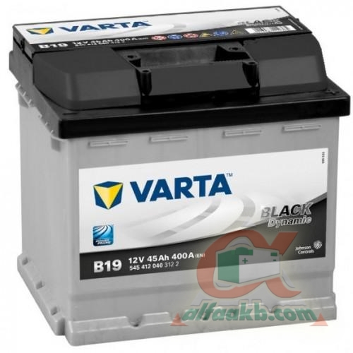 Авто акумулятор Varta Black Dynamic B19 (545412040) 6СТ-45 R+ Ємність 45  Пусковий струм 400  Розмір 207*175*190