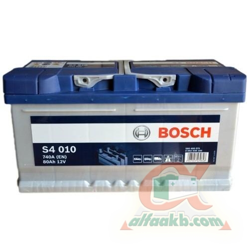 Автомобільний акумулятор Bosch S4 (0092S40100) 6СТ-80 R+(S4 010) Ємність 80  Пусковий струм 740  Розмір 315*175*175