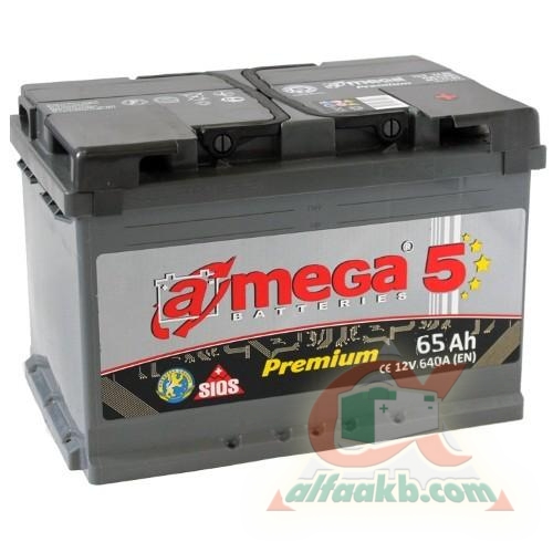 Авто акумулятор A-mega Premium 6СТ-65 R+ Ємність 65  Пусковий струм 640  Розмір 276*175*190