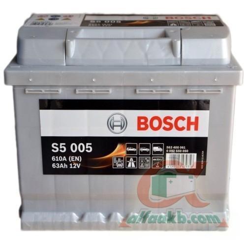 Автомобільний акумулятор Bosch S5 (0092S50050) 6СТ- 63 R+(S5 005) Ємність 63  Пусковий струм 610  Розмір 242*175*190