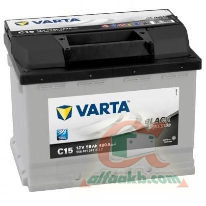 Авто акумулятор Varta Black Dynamic C15 (556401048) 6СТ-56 L+ Ємність 56  Пусковий струм 480  Розмір 242*175*190